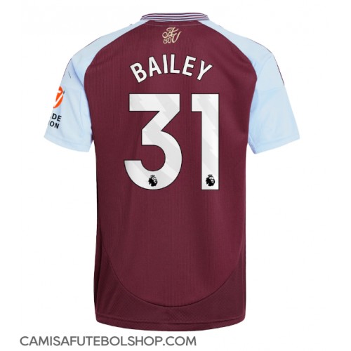 Camisa de time de futebol Aston Villa Leon Bailey #31 Replicas 1º Equipamento 2024-25 Manga Curta